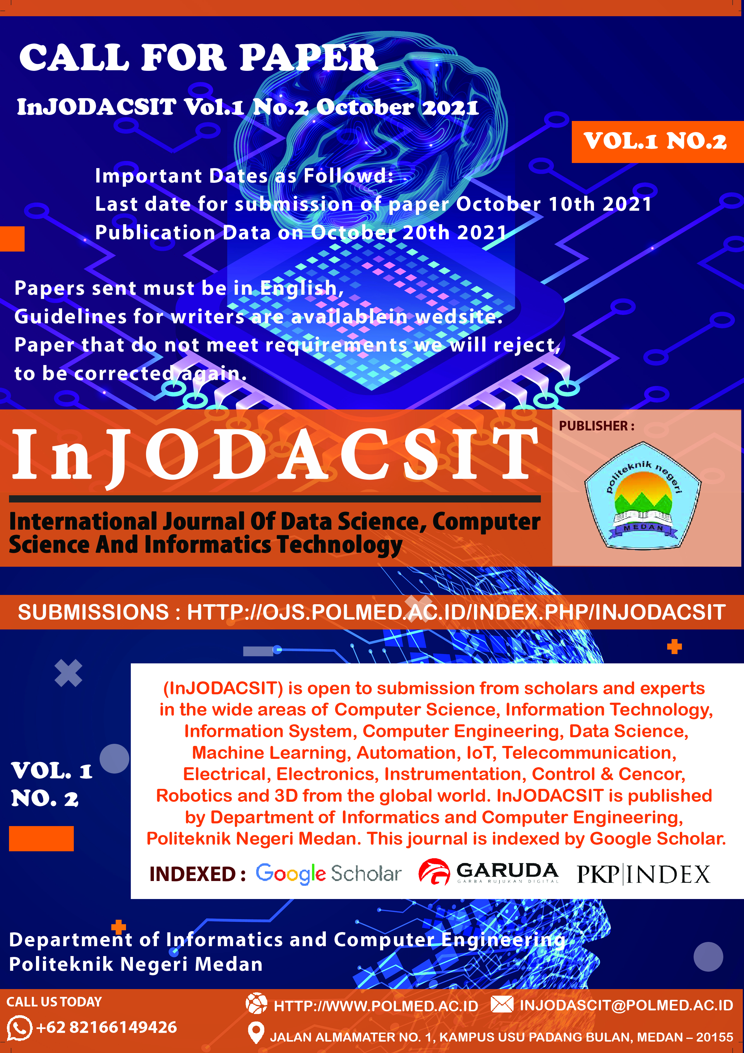International Journal of Science, Computer Science and Informatics Technology (InJODACSIT)